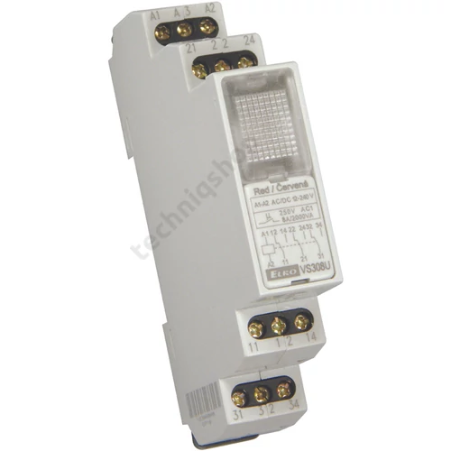 Installációs relé sorolható kék LED-jelzéssel 8A 230-250V AC 3v 12-240V/ AC/DC-műk. 1M Elko EP