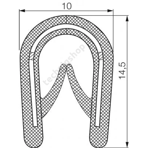 Élvédő szalag 1-4mm lemezhez 10m univerzális-hoz 14.5mm x 10mm x 10000mm Habermann