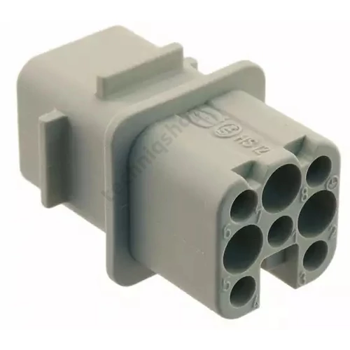 Ipari csatlakozó betét anya 7P 10A 250V krimpelt hüvely termoplaszt-betét Han 7D-BU-C HARTING