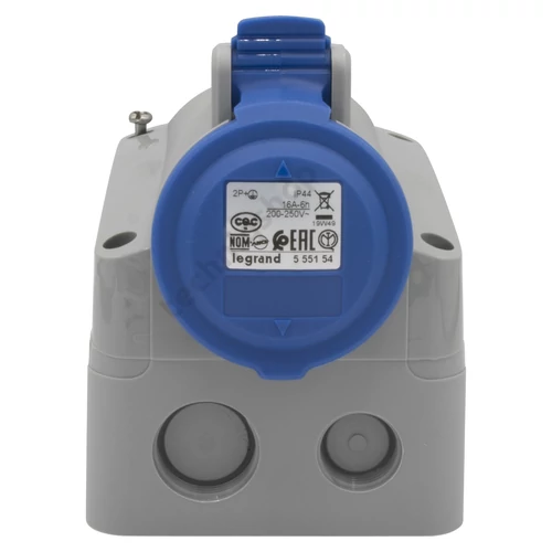 Ipari dugalj falra szerelhető 2P+E 16A 230V(50+60Hz) kék IP44 P17 Tempra PRO Dafr-162k06m LEGRAND
