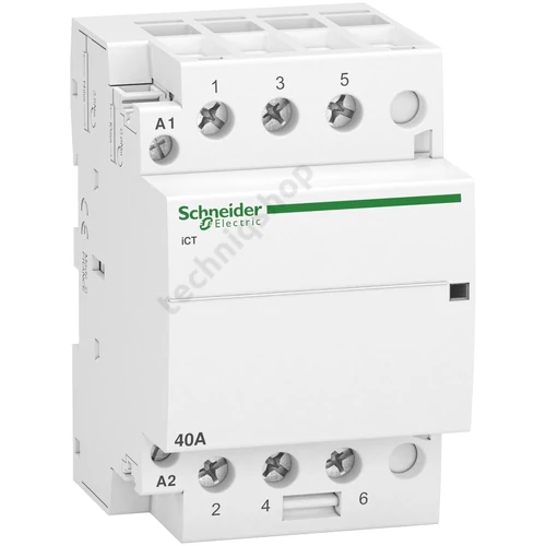 Installációs kontaktor sorolható 40A 400V AC 3-z 220-240V AC-műk 3mod Acti9 iCT Schneider