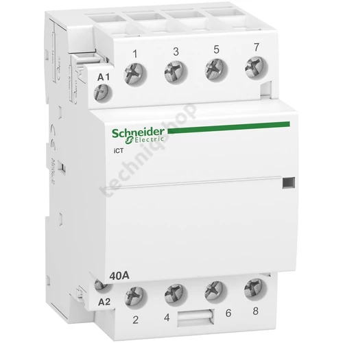 Installációs kontaktor sorolható 40A 400V AC 4-z 220-240V AC-műk 3mod Acti9 iCT Schneider