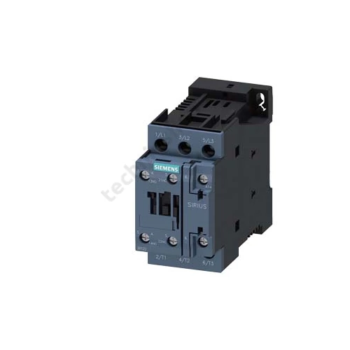 Kontaktor (mágneskapcsoló) 5.5kW/400VAC-3 3Z 24VDC 1z 1ny csavaros 40A/AC-1/400V SIRIUS SIEMENS