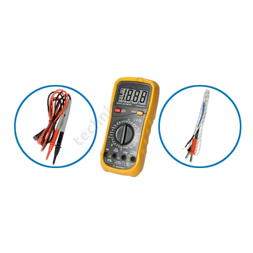 Multiméter V-A-Ohm-µF-°C-Hz digitális 1000VDC 750VAC 10ADC 10AAC 200MOhm SMA