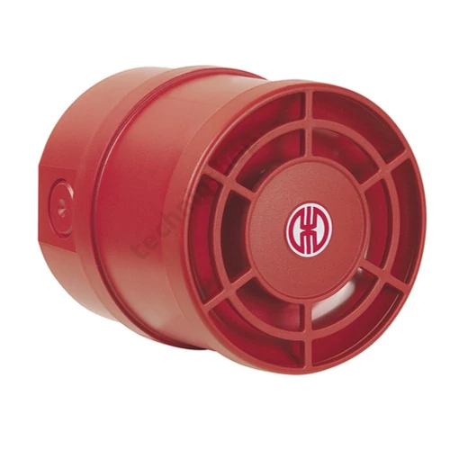 Sziréna 32hangú 230V AC 0.04A 115dB piros-ház műanyag IP65 WERMA