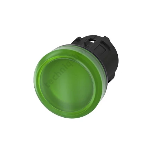 Jelzőlámpa fej kerek zöld lapos 1-lámpa 22.3mm-átmérő IP67 3SU SIEMENS