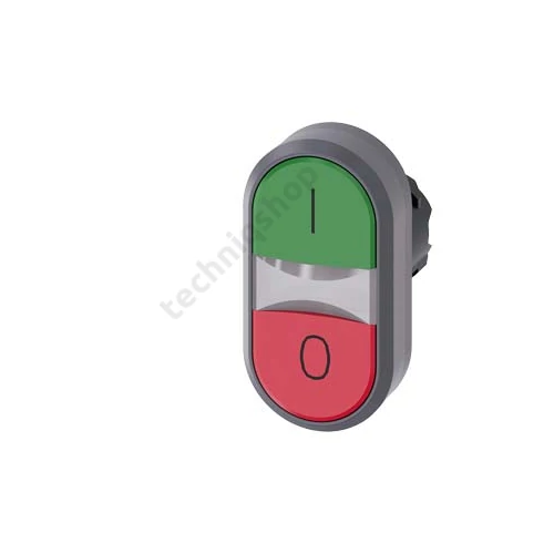 Kettős nyomógombfej műanyag d22 I/O világító piros/zöld ovális 3SU SIEMENS