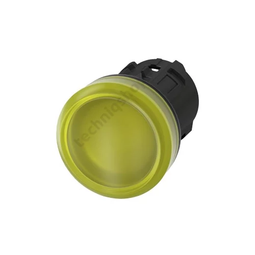 Jelzőlámpa fej kerek sárga lapos 1-lámpa 22.3mm-átmérő IP67 3SU SIEMENS