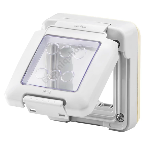 COMBI SYSTEM vízmentes csapfedél szürke gumimembrános IP55 2 modulos (HT dugaljhoz is) GW27401