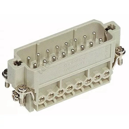 Ipari csatlakozó betét apa 16P 16A 250V csavaros csapos termoplaszt-betét Han 16A-STI-S HARTING