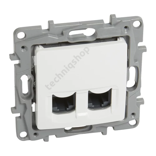 Niloé adatcsatlakozó dugalj UTP 2xRJ45 8(8) Cat6 fehér csavaros LEGRAND