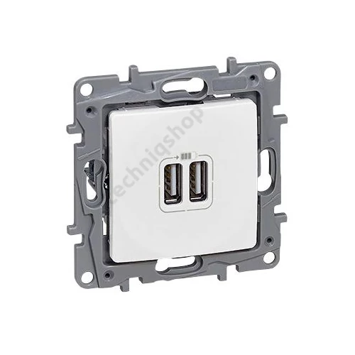 Niloé USB töltőaljzat A+A 2/ki 2400mA-max. 5V süllyesztett fehér LEGRAND