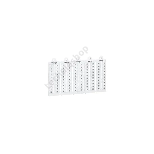 Sorkapocsjelölő (1-100) vízszintes fehér 5mm modultáv. Viking3 LEGRAND