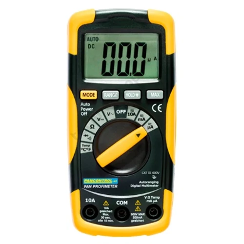 Multiméter V-A-Ohm-°C digitális 600VDC 600VAC 10ADC 10AAC 20MOhm Pancontrol