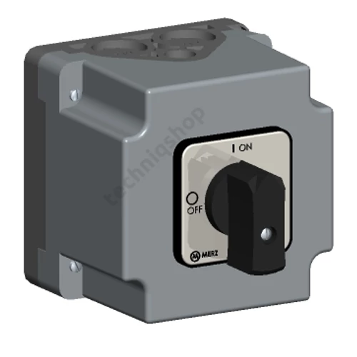 Szakaszoló be-ki kapcsoló 20A 3P 5.5kW/400VAC-3 tokozott fekete A 105/6.I1N0200 MERZ
