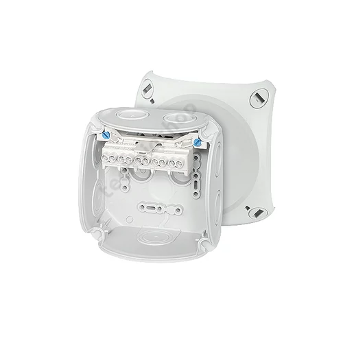 Kötődoboz 5x4x4mm2 falonkívüli 104mmx 104mmx 70mm szürke műanyag IP66 8 DK 0404 GZ Hensel