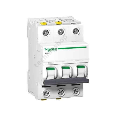 Kismegszakító 3P 13A C-jelleg 400V AC/DC 6kA/60898 20kA/60947 Acti9 iC60N Schneider