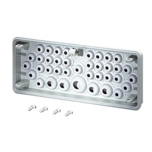 Zárófedél membrános kábelbevezetőkkel 300mmx 25mmx 100mm műanyag szürke Mi FP 38 Hensel