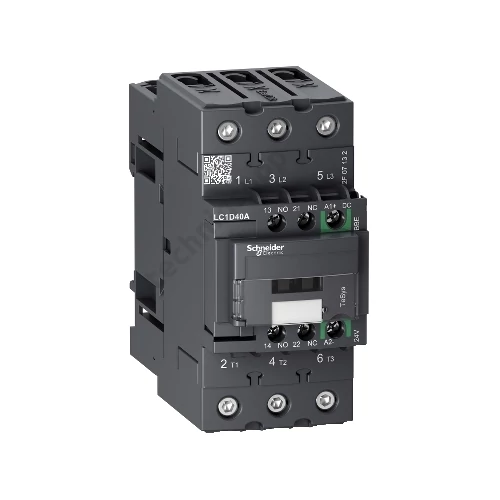 Kontaktor (mágneskapcsoló) EverLink 18.5kW/400VAC-3 3-Z 17-30VDC 1-z 1-ny csavaros TeSys LC1-D Schne