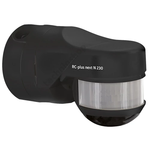 Mozgásérzékelő kültéri falra 20x20m 230° PIR 3000W 240V fekete IP54 RC-plus next N 230 B.E.G.