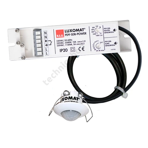 Jelenlétérzékelő master álmennyezetbe mini vízmentes 360° PIR 2300W PD9-M-1C-SDB-IP65-DE B.E.G.