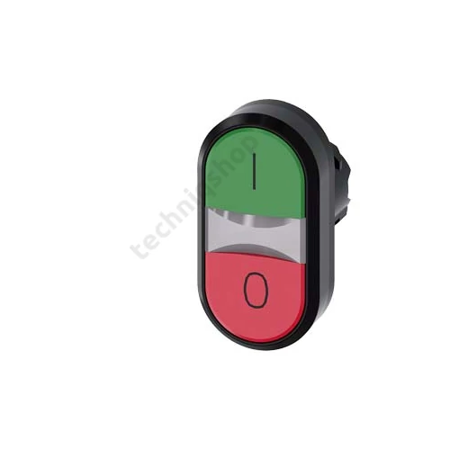 Kettős nyomógombfej műanyag d22 I/O világító piros/zöld ovális 3SU SIEMENS