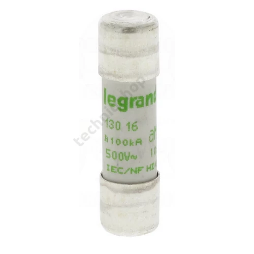 Hengeres biztosítóbetét gG 10x38mm 16A AC500/600V Lexic LEGRAND