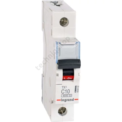 Kismegszakító 1P 10A C-jelleg 230V AC 6kA/60898 TX3 LEGRAND