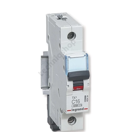 Kismegszakító 1P 16A C-jelleg 230V AC 6kA/60898 TX3 LEGRAND