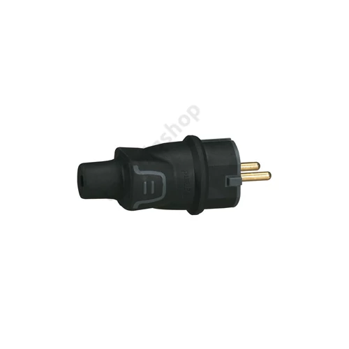 Dugvilla 2P+F 16A egyenes 230V fekete műanyag csavaros IP44 LEGRAND
