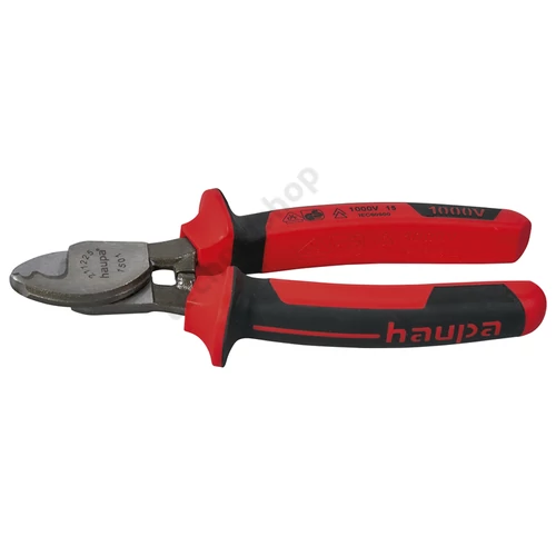 Kábelvágó mechanikus egykezes 1000V VDE 10-mm max. kábelátmérő, 16mm2-ig 160mm-hossz Haupa