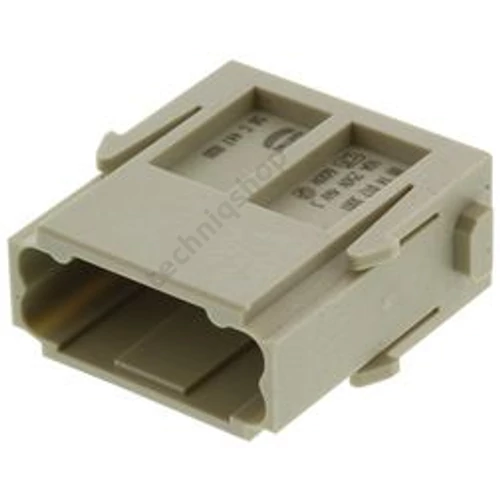 Ipari csatlakozó betét modul apa 12P 10A 250V krimpelt csapos Han 12MOD DD HARTING