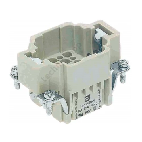 Ipari csatlakozó betét apa 24P 10A 250V krimpelt csapos termoplaszt-betét Han 24DD-M-c HARTING