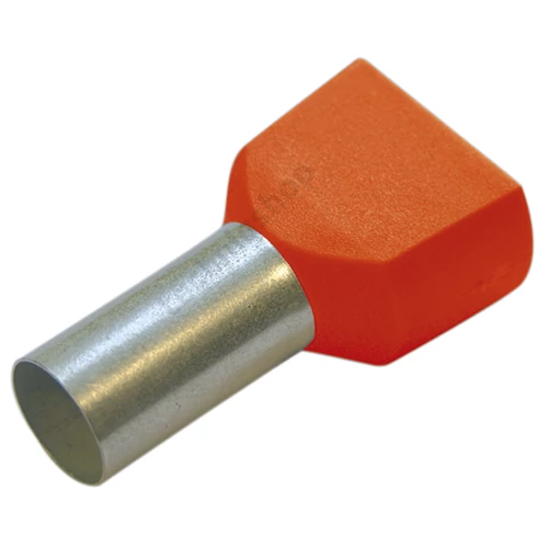 Érvéghüvely szigetelt iker 2x 0.5mm2 8mm narancs Haupa