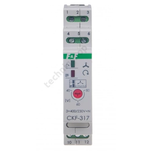 Fázisfigyelő relé multifunkciós 230-400V 1v fázissorrend-figyelés F&F Filipowski