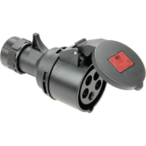 Ipari dugalj lengő 3P+N 16A 4P 400V(50+60Hz) piros egyenes IP44 műanyag 6h-pozíció Shark PCE