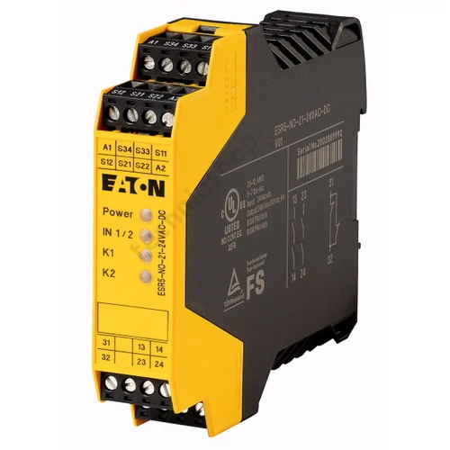 Biztonsági relé vészleállító alap 0-26.4VAC csavaros 4/EN954-1 ESR5-NO-21-24VAC-DC EATON