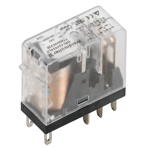Csatolórelé 5A 2-v dugaszolós 19.2-26.4VAC monostabil IP20 DRI424524 Weidmüller