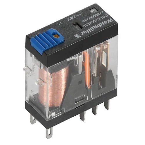 Csatolórelé 5A 2-v dugaszolós 21.6-26.4VDC monostabil IP20 DRI424024LTD Weidmüller