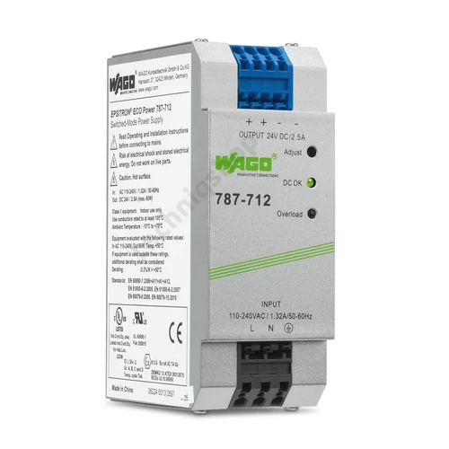 DC tápegység 85-264VAC-be 130-373VDC-be 22-28VDC-ki 2.5A-ki stabilizált 3M WAGO