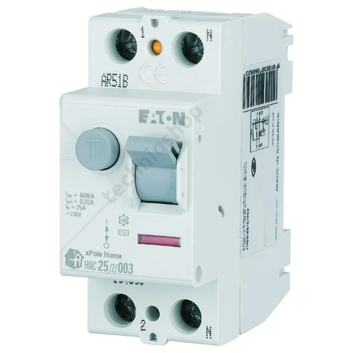Áram-védőkapcsoló (Fi-relé) analóg 2P 40A 30mA AC-típus 6kA HNC-40/2/003 xPole Home EATON