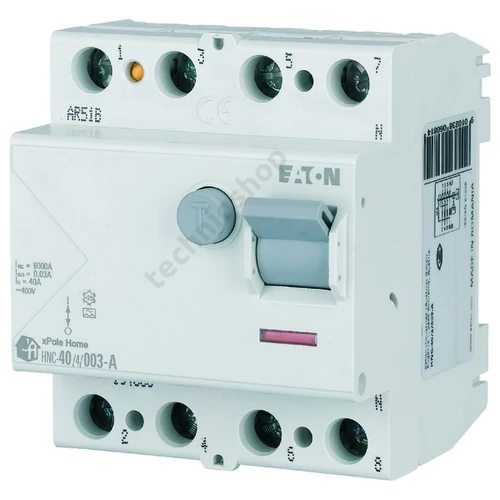 Áram-védőkapcsoló (Fi-relé) analóg 4P 40A 30mA AC-típus 6kA HNC-40/4/003 xPole Home EATON