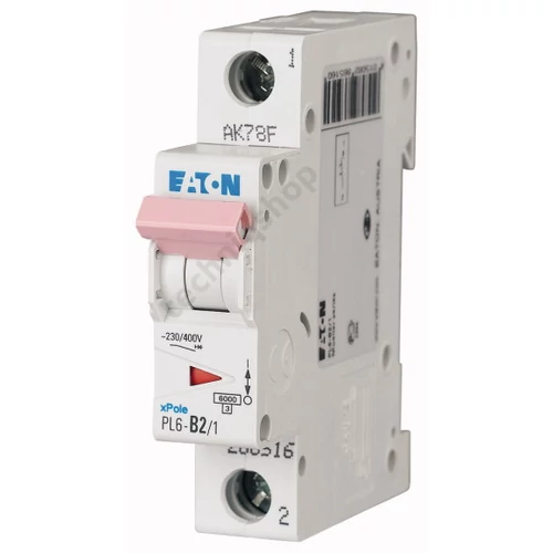Kismegszakító 1P 2A B-jelleg 230V AC 6kA/60898 PL6-B2/1 EATON
