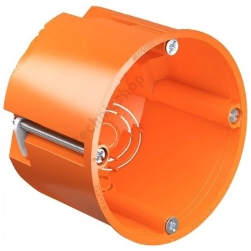 Gipszkarton szerelvénydoboz 1-es kerek 68mm-átmérő műanyag narancs csavarral 9064-32 KAISER