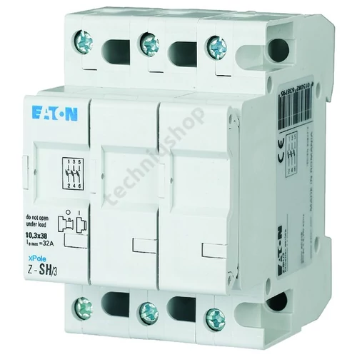 Biztosítós szakaszolókapcsoló sorolható 10x38 kompakt C1-C3 forma 3-pólus 32A 400V Z-SH/3 EATON