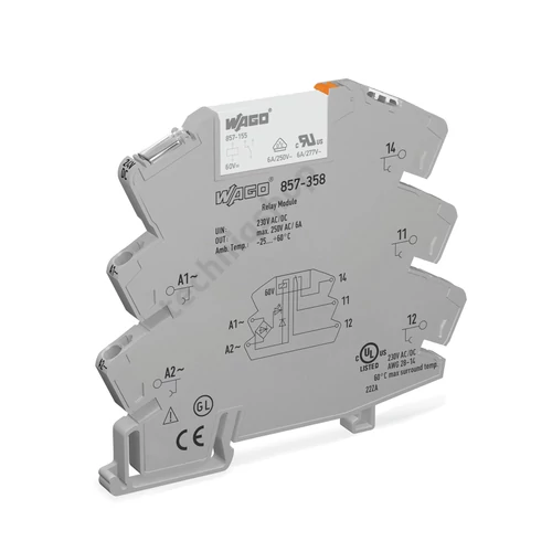 Relémodul keskeny 6A 1-v rugószorításos 230VAC 230VDC monostabil IP20 WAGO