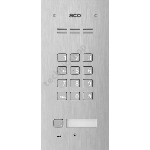 Kaputelefon kaputábla audió 1lakás RFID süllyesztett 2-erű 1hívógomb nemesacél moduláris ACO