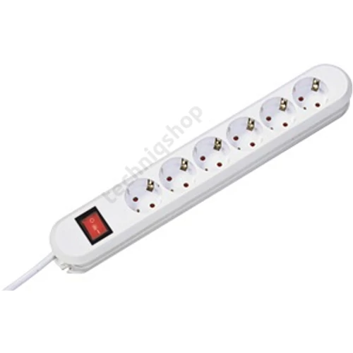 Asztali elosztósor gyerekvédős 1.5mm2 1.5m 6x2P+E/230V 16A kapcsolós fehér IP20 Smart Bachmann