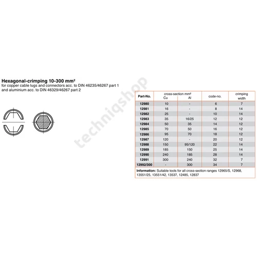 Présbetét hatszög 70mm2 12965/S