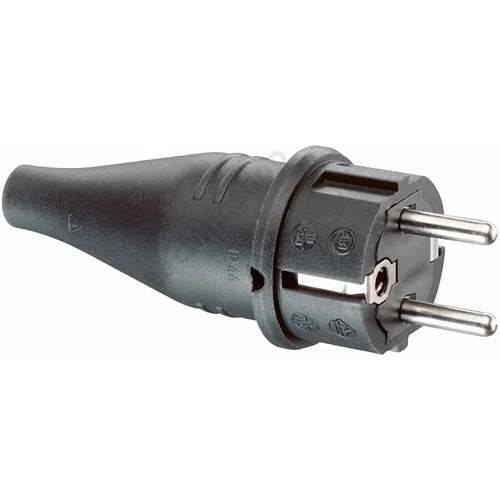Dugvilla 2P+F 16A egyenes 250V fekete gumi csavaros IP20 ABL-SURSUM